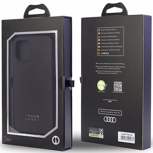 Audi Silikoninen Suojakuori iPhone 12/12 Pro 6.1 musta/musta kova kuori AU-LSRIP12P-Q3/D1-BK