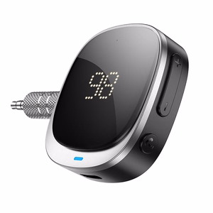 Hoco Bluetooth AUX-sovitin Jack 3,5mm Näytöllä E80 Musta