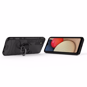Ring Armor kova hybridi tapauksessa kansi + magneettinen pidike Samsung Galaxy A03s (166.5) musta