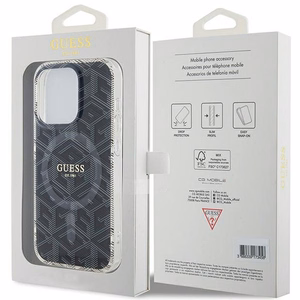 Guess IML GCube MagSafe Suojakuori iPhone 15 Pro Max:lle - musta