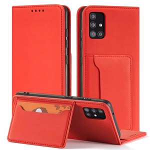 Magneettikorttikotelo Kotelo Samsung Galaxy A13 5G pussi lompakko kortinhaltija Punainen