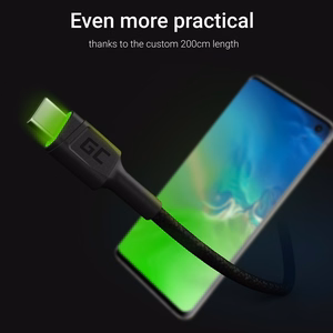 Green Cell KABGC13 – USB-A to USB-C-kaapeli, USB 2.0, 2 m, musta