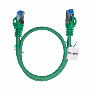 Lanberg patchcord S/FTP Cat.6a 0.5m green LSZH
