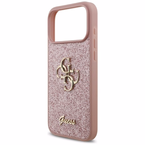 Guess Fixed Glitter Big 4G -suojakuori iPhone 18 Pro Max / 17 Pro Max -malleille, vaaleanpunainen