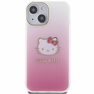Hello Kitty IML Gradient Electrop Kitty Head Suojakuori iPhone 15:lle - vaaleanpunainen