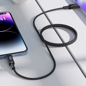 Acefast C7-03 USB-C USB-C 100W 1.2m kaapeli näytöllä - musta