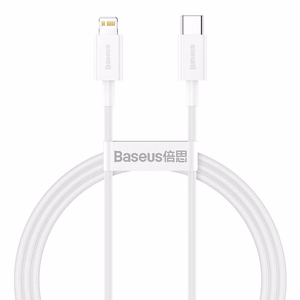 USB-kaapeli Baseus Superior Type-C - Lightning PD 20W 1,0m valkoinen CATLYS-A02