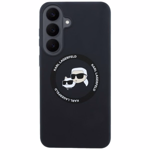 Karl Lagerfeld Silicone Karl&Choupette Heads MagSafe -suojakuori Samsung Galaxy S26 FE – musta