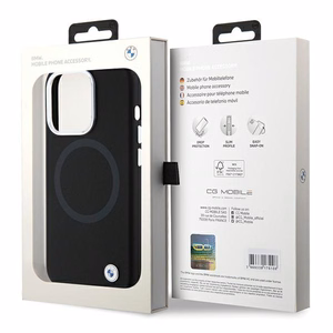 BMW Signature Liquid Silikoninen MagSafe Suojakuori iPhone 15 Pro:lle - musta