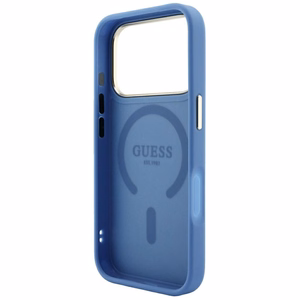 Guess Embossed 4G Classic MagSafe -suojakuori iPhone 17 Pro Max / 18 Pro Max -puhelimelle, sininen