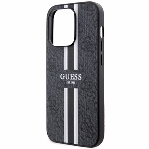 Guess GUHMP14LP4RPSK iPhone 14 Pro 6.1 musta/musta suojakuori 4G Printed Stripes MagSafe