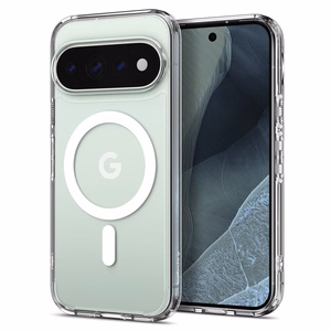 Spigen Ultra Hybrid Mag MagSafe -suojakuori Google Pixel 11 Pro -mallille, läpinäkyvä / valkoinen