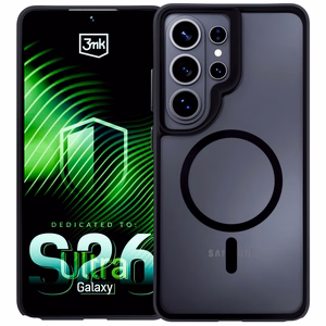3mk Satin Armor MagCase Samsung Galaxy S26 Ultralle - Läpinäkyvä Musta