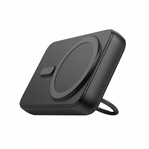 Langaton tehopankki 10000mAh Joyroom JR-W050 20W MagSafe renkaalla ja jalustalla - musta