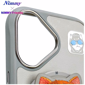 Nimmy Glasses Cool Cat MagSafe Suojakuori iPhone 16:lle - harmaa