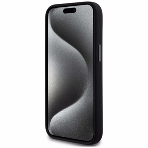 DKNY Liquid Silikoninen Small Metal Logo MagSafe Suojakuori iPhone 14/15/13:lle - musta