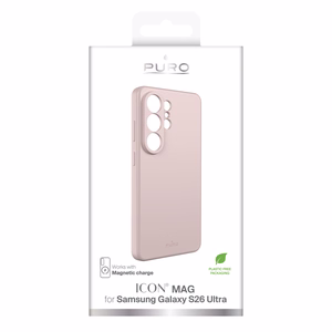 Puro ICON MAG suojakuori Samsung Galaxy S26 Ultra:lle silikoni yhteensopiva MagSafen kanssa - pinkki