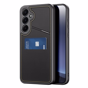 Dux Ducis Rafi II Suojakuori Samsung Galaxy S25+:lle jalustalla ja lompakolla - Musta