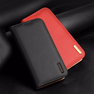 Dux Ducis Hivo Nahka Flip Cover Aitoa nahkaa Lompakko korteille ja asiakirjoille iPhone 14 Plus Musta