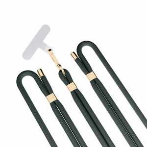 3mk EasyClip Elite puhelimen kaulahihna, Evergreen (kultaiset osat)