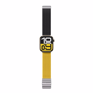 2 kpl AmazingThing Blend Band Apple Watch 45/46/49mm:lle - keltainen-musta / musta