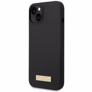 Guess GUHMP14MSBPLK iPhone 14 Plus 6.7" musta/musta kova kotelo Silikoni logo levy MagSafe