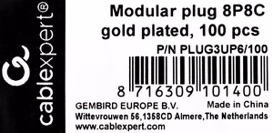 Cablexpert PLUG3UP6/100 johtoliitin 1 läpinäkyvä