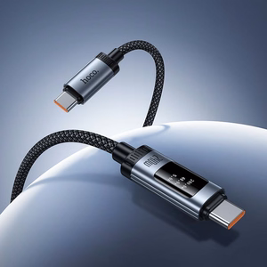 Kaapeli USB-A USB-C Hoco PD 6A 240W 1,2 m U148 digitaalinäytöllä musta