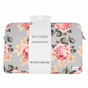 Wonder Sleeve Kannettava 15-16 tuumaa harmaa ja ruusut
