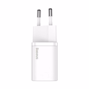 Baseus Super Si 20W USB-C laturi + USB-C - Lightning kaapeli 1m valkoinen TZCCSUP-B02