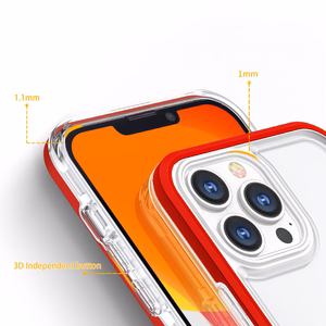 Kirkas 3in1 Kotelo iPhone 13 Pro Max kehys kansi geeli punainen