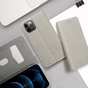 Läppäsuojakuori Samsung A54 5G:lle Luna Book Gold hopeinen