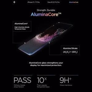 Spigen Glas.TR EZ Fit Pro Karkaistu lasi iPhone 16 Pro / 17 / 17 Pro:lle - läpinäkyvä