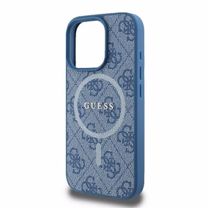 Guess Suojakuori iPhone 16 Pro:lle MagSafe-yhteensopiva GUHMP16LG4GFRB (PU 4G Ring Classic Logo) sininen