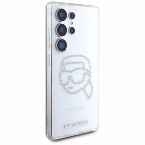 Karl Lagerfeld HC IML Rhinestones K Head Suojakuori Samsung Galaxy S25 Ultralle Läpinäkyvä