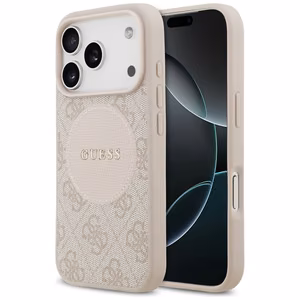 Guess 4G Circle Classic Logo MagSafe Suojakuori iPhone 17 Prolle - vaaleanpunainen