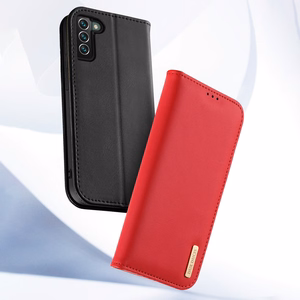 Dux Ducis Hivo Nahka Flip Cover Aitoa nahkaa Lompakko korteille ja asiakirjoille Samsung Galaxy S22 + (S22 Plus) Sininen