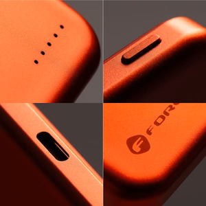 Forcell F-Energy Slim F5K9 -varavirtalähde, MagSafe-yhteensopiva, 5000 mAh, 15 W, QC 4.0, PD 3.0, oranssi