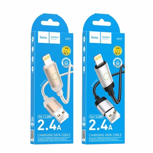 Hoco X117 kaapeli USB A - Lightning 2,4A 1 m musta