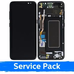 LCD Display Compatible With Samsung G950 S8 With Frame / Midnight Black / (Service Pack)