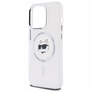 Karl Lagerfeld IML Metal Choupette Head MagSafe iPhone 13 Suojakuori - valkoinen