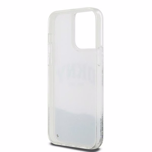 DKNY suojakuori iPhone 15 Pro Max 6,7' DKHCP15XLBNAET valkoinen HC nestemäiset kimalteet kaarilogolla
