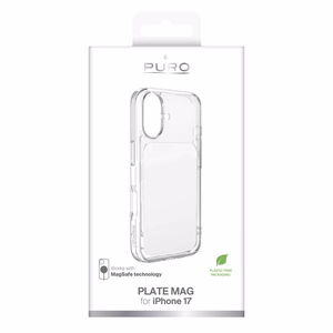 Puro Plate Mag kotelo iPhone 17 yhteensopiva MagSafe - valkoinen