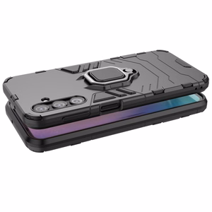 Ring Armor panssari Suojakuori Samsung Galaxy A24 4G:lle Magneettinen pidike sormusrengas musta