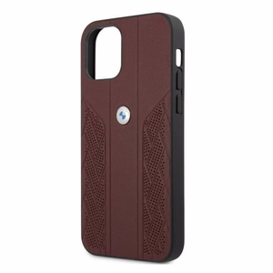 BMW Nahka Curve rei'itetty kotelo iPhone 12 / iPhone 12 Pro - punainen