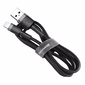 USB-kaapeli Baseus Cafule USB-A - Lightning 1,5A 2,0m harmaa-musta CALKLF-CG1
