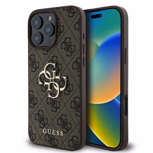 Guess 4G Big Logo kotelo iPhone 16 Pro Max - ruskea