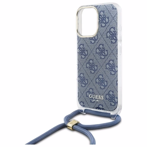 Guess Crossbody Cord 4G Print Suojakuori iPhone 16 Pro Max:lle - sininen