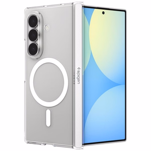 Spigen AirSkin Zero MagFit suojakuori Samsung Galaxy Z Fold8 Ultra -puhelimelle – läpinäkyvä ja valkoinen