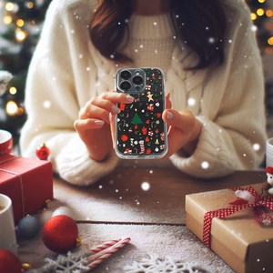 TEL PROTECT Joulu läpinäkyvä Suojakuori iPhone 16 Pro Max:lle Design 2
